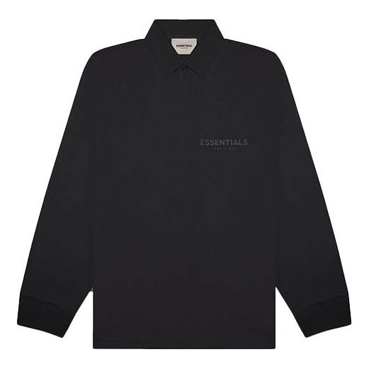 Polotröja Fear of God Essentials Long Sleeve Polo Svart | FOG-FW20-362