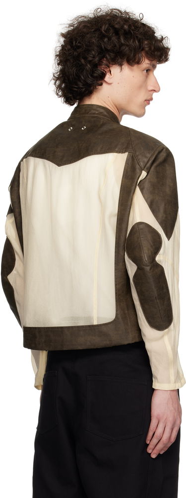 Jacka Andersson Bell Andersson Bell Faux-Leather & Sheer Rider Jacket Brun | awa705u, 2