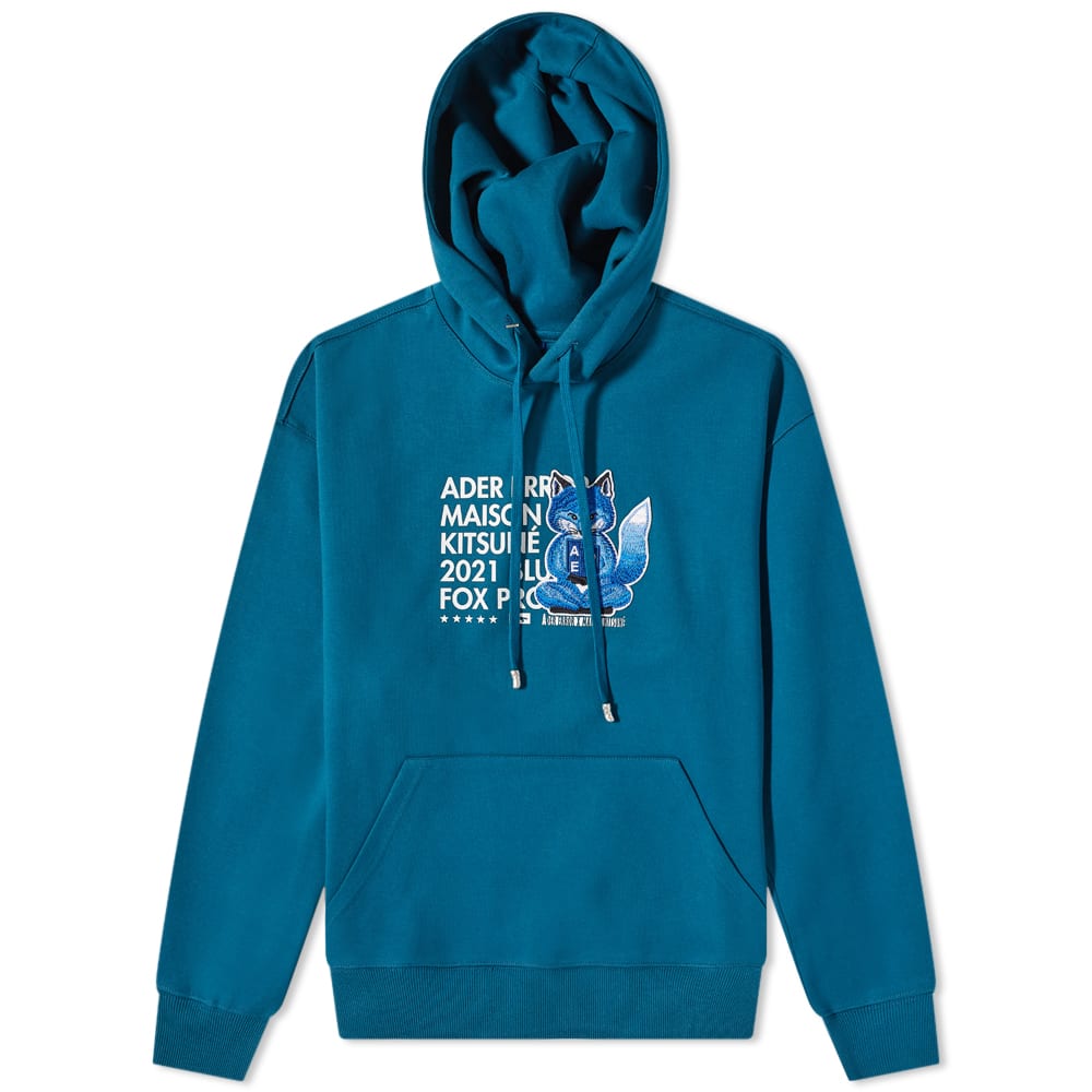 Sweatshirt MAISON KITSUNÉ X ADER error Meditation Fox Hoody Turkos | BKKFWHD03TQ, 0