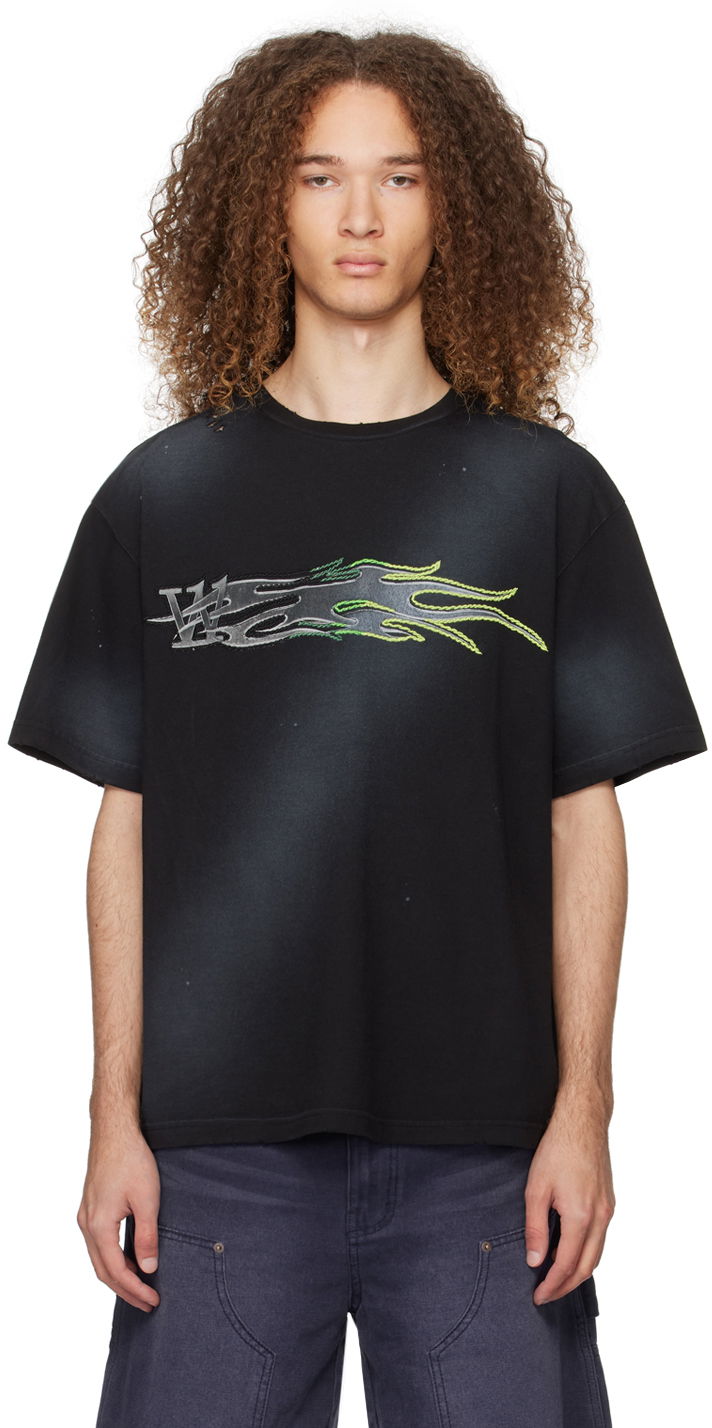 T-shirt We11done We11done Men's Graphic Print  T-Shirt Svart | WD-TT0-24-751-U-BK