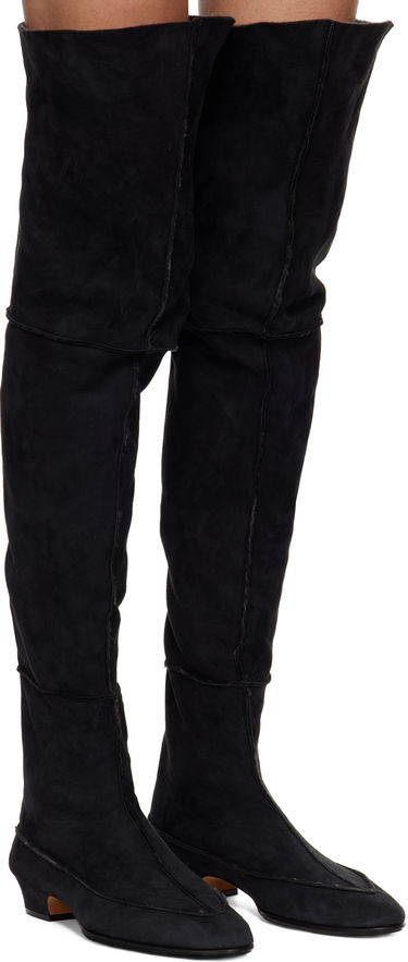 Sneakers och skor The Row Suede Over-The-Knee Boots Svart | F1530-SH01, 3