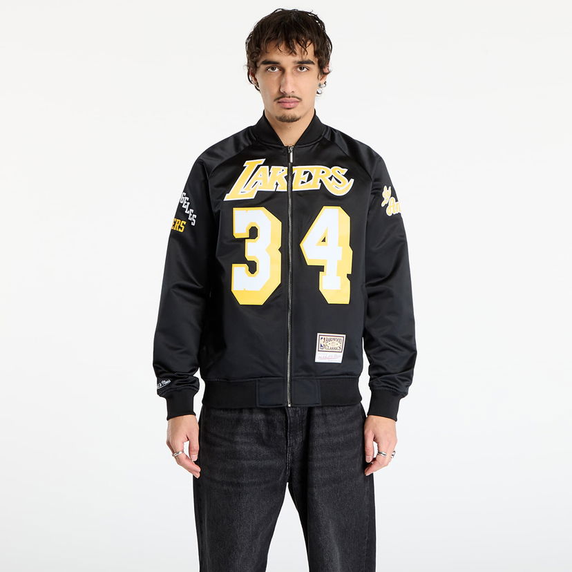 Bomberjacka Mitchell & Ness NBA Maxxed Out Lakers Shaquille O'Neal 34 Satin Jacket Svart | JK11279-LALBLCK