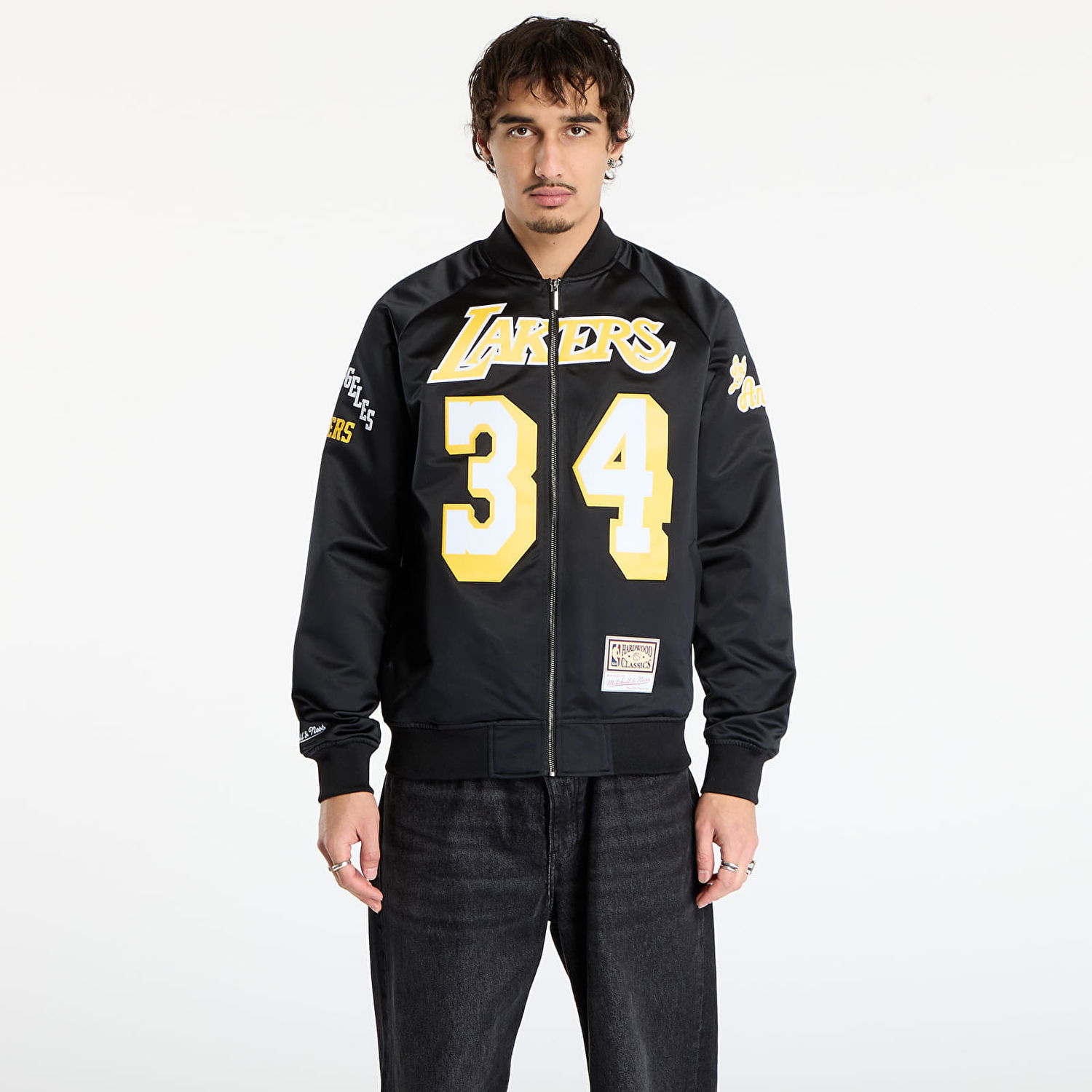 Bomberjacka Mitchell & Ness NBA Maxxed Out Lakers Shaquille O'Neal 34 Satin Jacket Svart | JK11279-LALBLCK, 0