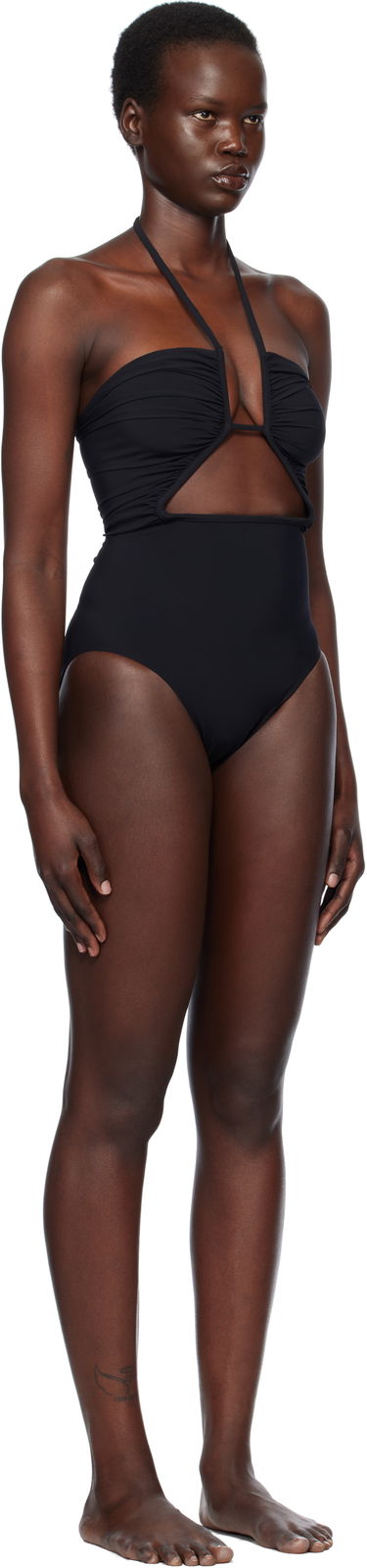 Badkläder Rick Owens Rick Owens Hollywood Prong Bather One-Piece Swimsuit Svart | RP01E7087 NS, 1