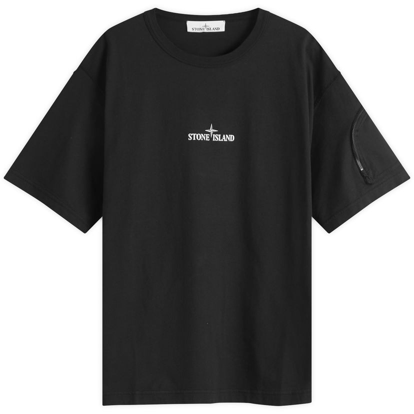 T-shirt Stone Island Zip Pocket Logo Organic T-Shirt, Size Large Svart | K1S152100004-V0029