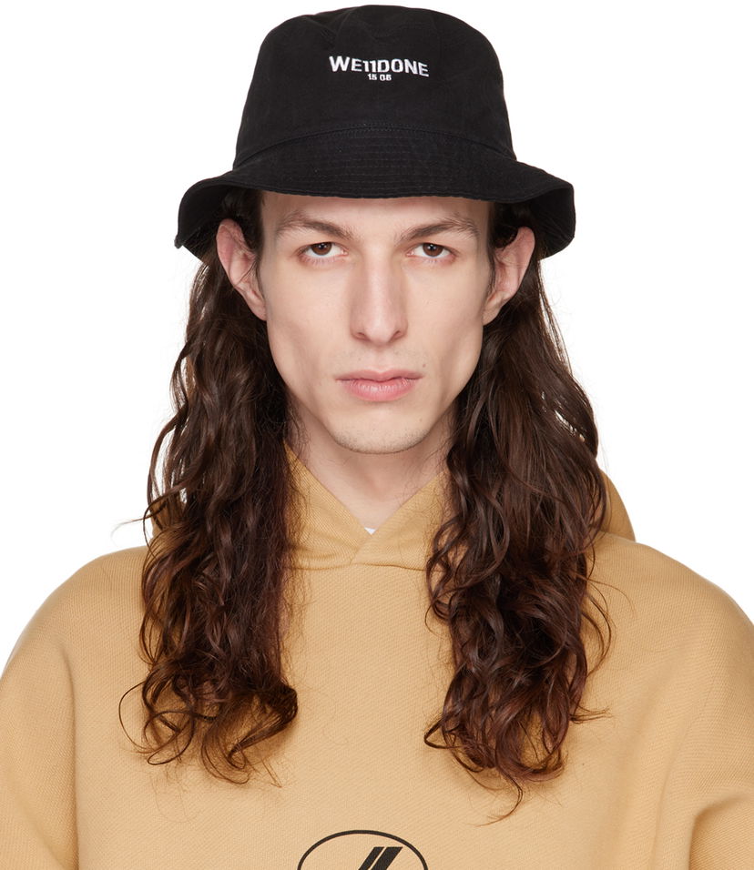 Hatt We11done Washed Bucket Hat Svart | WD-AH3-22-420-U-BK