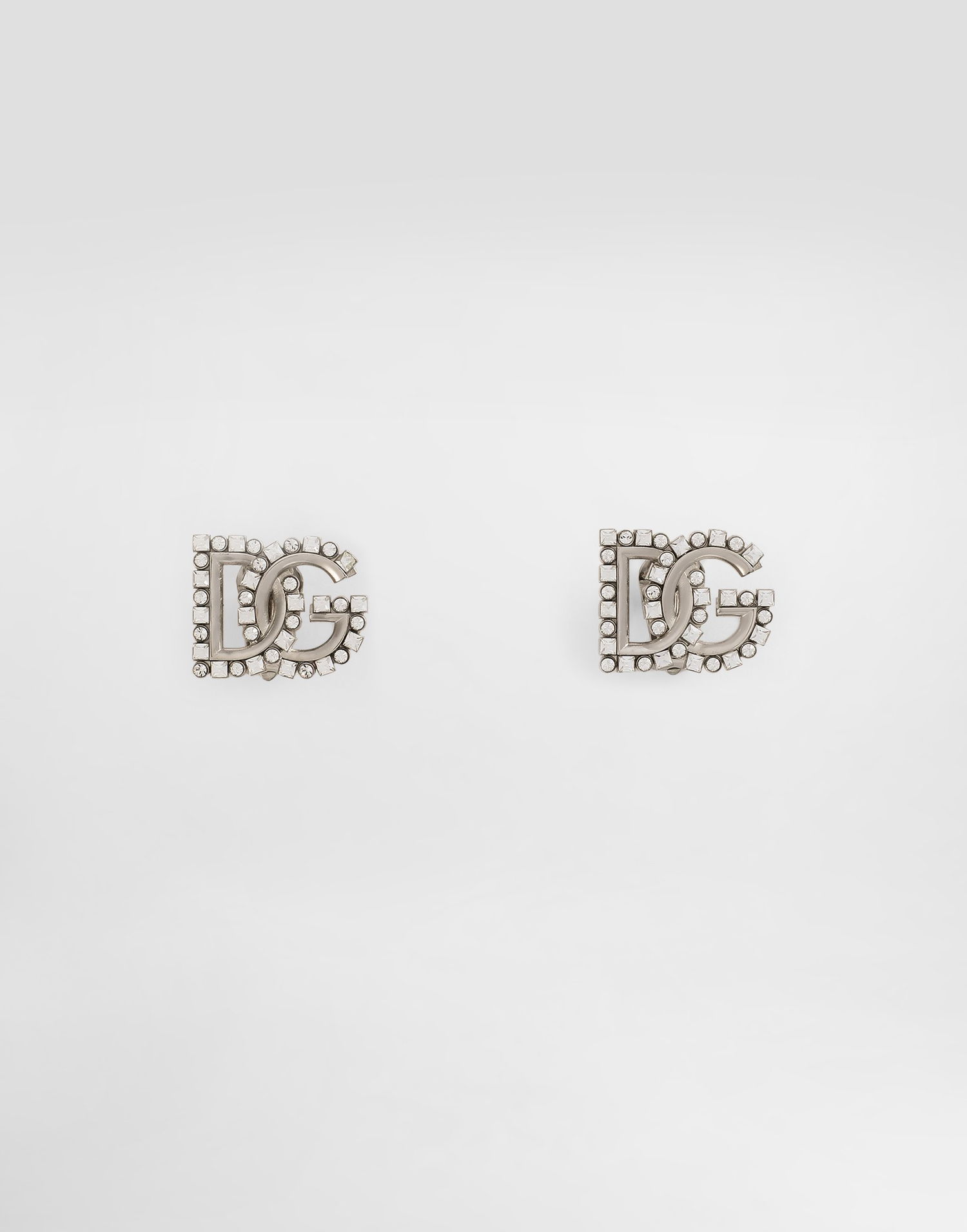 Örhängen Dolce & Gabbana Silver Metal Earrings With Rhinestone Logo Metallisk | WER2L4W111187655, 0