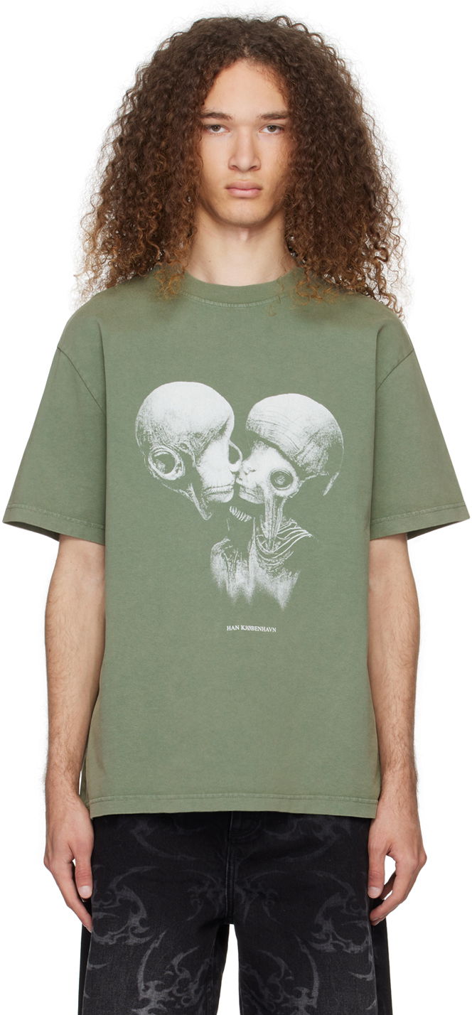 T-shirt Han Kjøbenhavn Han Kjobenhavn Aliens Kissing T-Shirt Grön | M-133228