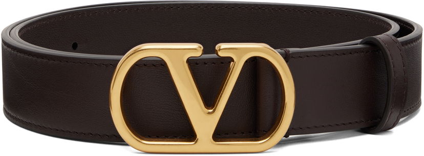 Bälten Valentino Valentino Garavani VLogo Signature Calfskin Belt Brun | 7Y2T0SM3IYR