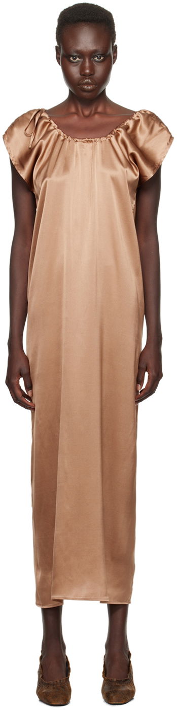Klä Baserange Silk Midi Dress Brun | DRMAX-SS-WI24