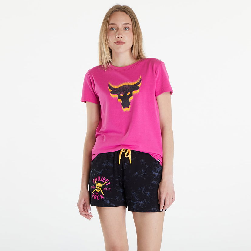 T-shirt Under Armour Project Rock W Underground Core T Astro Pink/ Black Rosa | 1382708-686