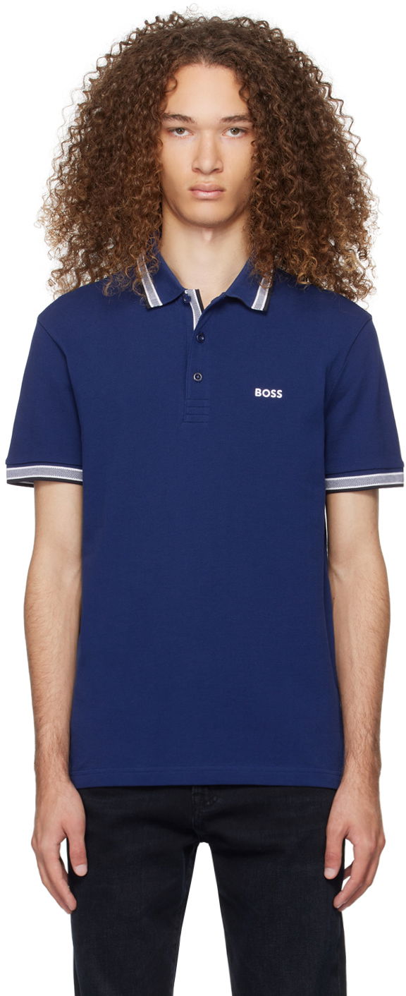 Polotröja BOSS Striped Polo Shirt Blå | 50469055