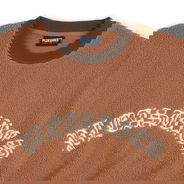 Sweatshirt Pleasures Mars Sherpa Crewneck Brown Brun | P23SP019-BROWN, 7