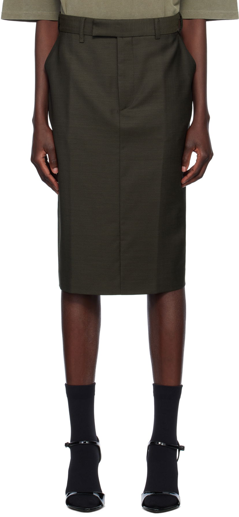 Kjol Martine Rose Jockstrap Midi Skirt Grön | 365WT10414