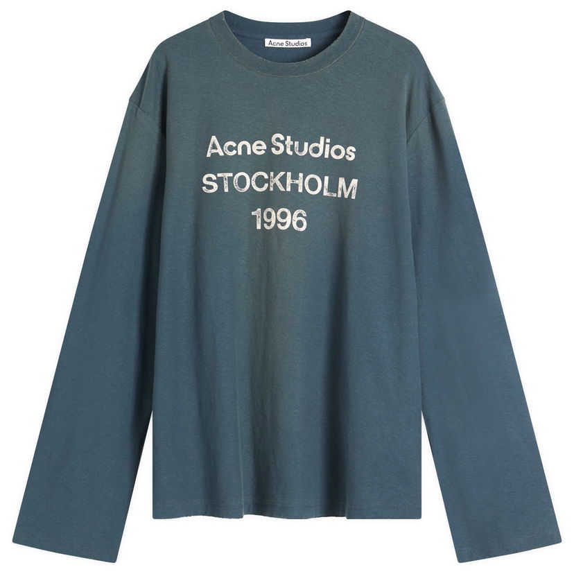 T-shirt Acne Studios 1996 Edden Long Sleeve T-Shirt, Size Large Blå | CL0197-BPA