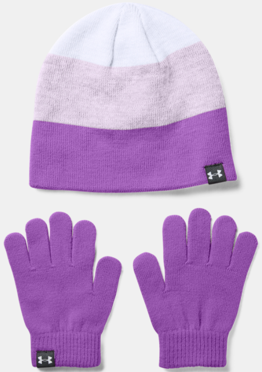 Mössa Under Armour Beanie and Glove Set Purpur | 1345413-568
