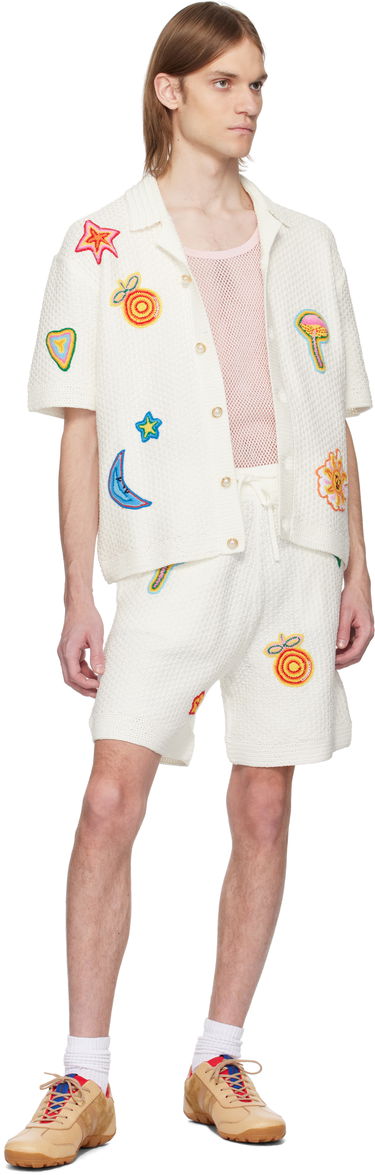 Shorts Casablanca Casablanca Motif Crochet Shorts Vit | MS25-KW-916-01, 3