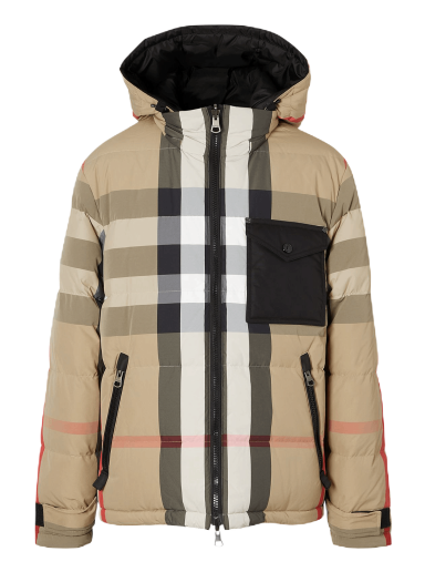 Pufferjacka Burberry Reversible Check Puffer Jacket Beige | 8033115