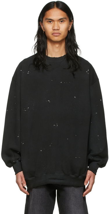Sweatshirt We11done We11done Paint Splatter Sweatshirt Svart | WD-TS1-22-620-U-BK, 0