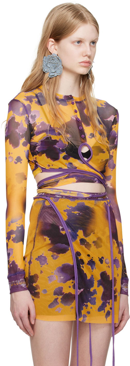 Crop top Ottolinger Ottolinger Exclusive Long Sleeve Crop Top Gul | 101016, 1