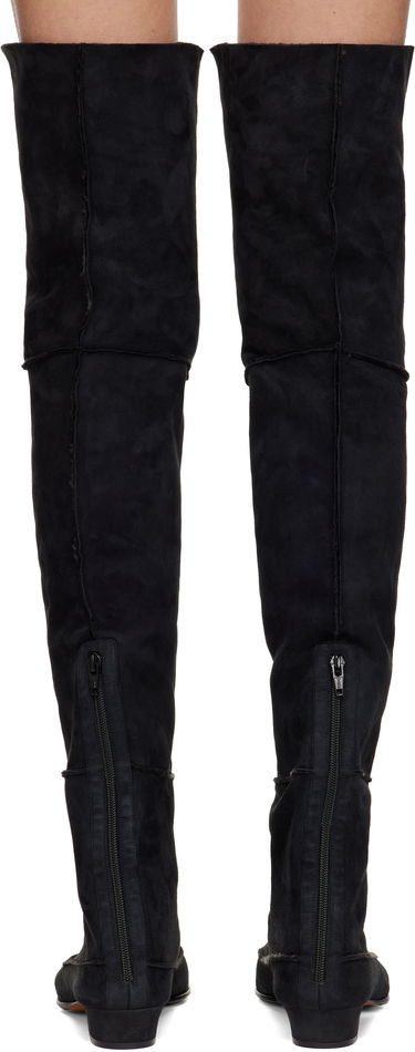 Sneakers och skor The Row Suede Over-The-Knee Boots Svart | F1530-SH01, 1