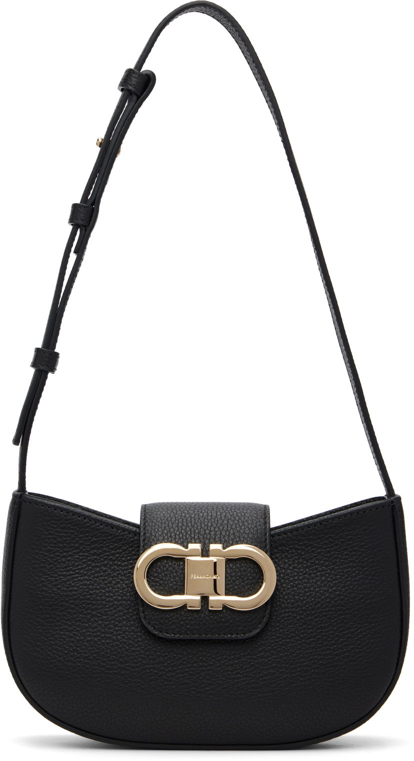 Handväska FERRAGAMO Salvatore Ferragamo Double Gancini Mini Bag Svart | 785940