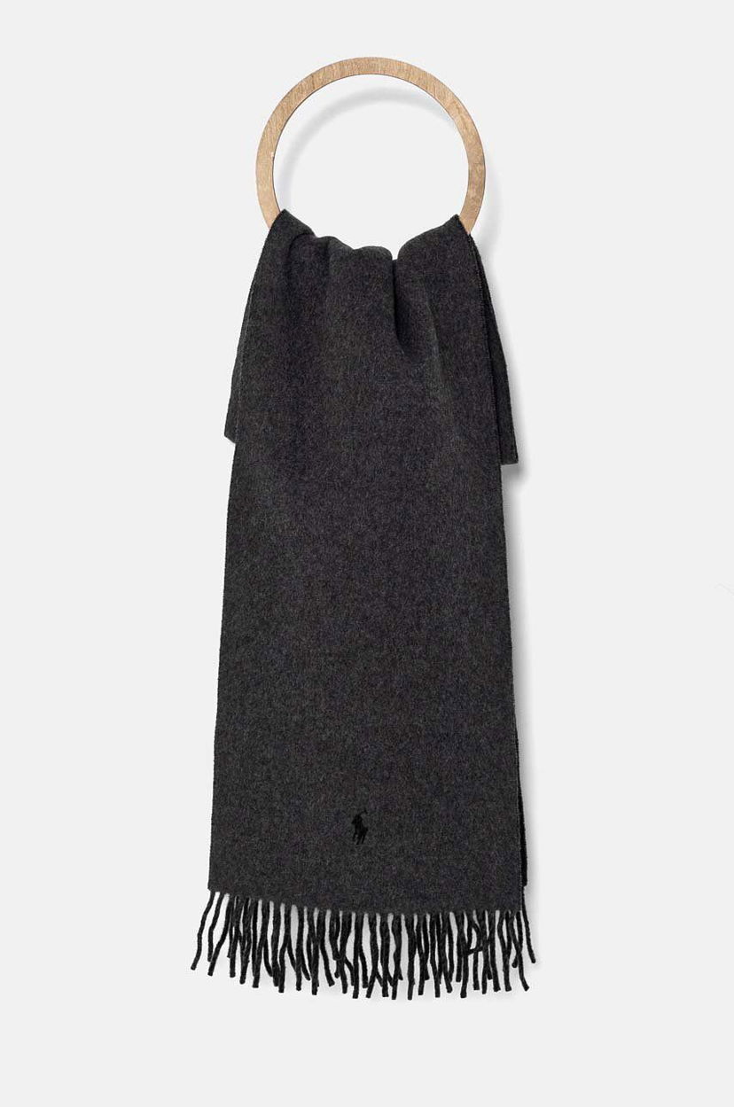 Halsduk Polo by Ralph Lauren Wool Scarf With Tassels Grå | 455954371