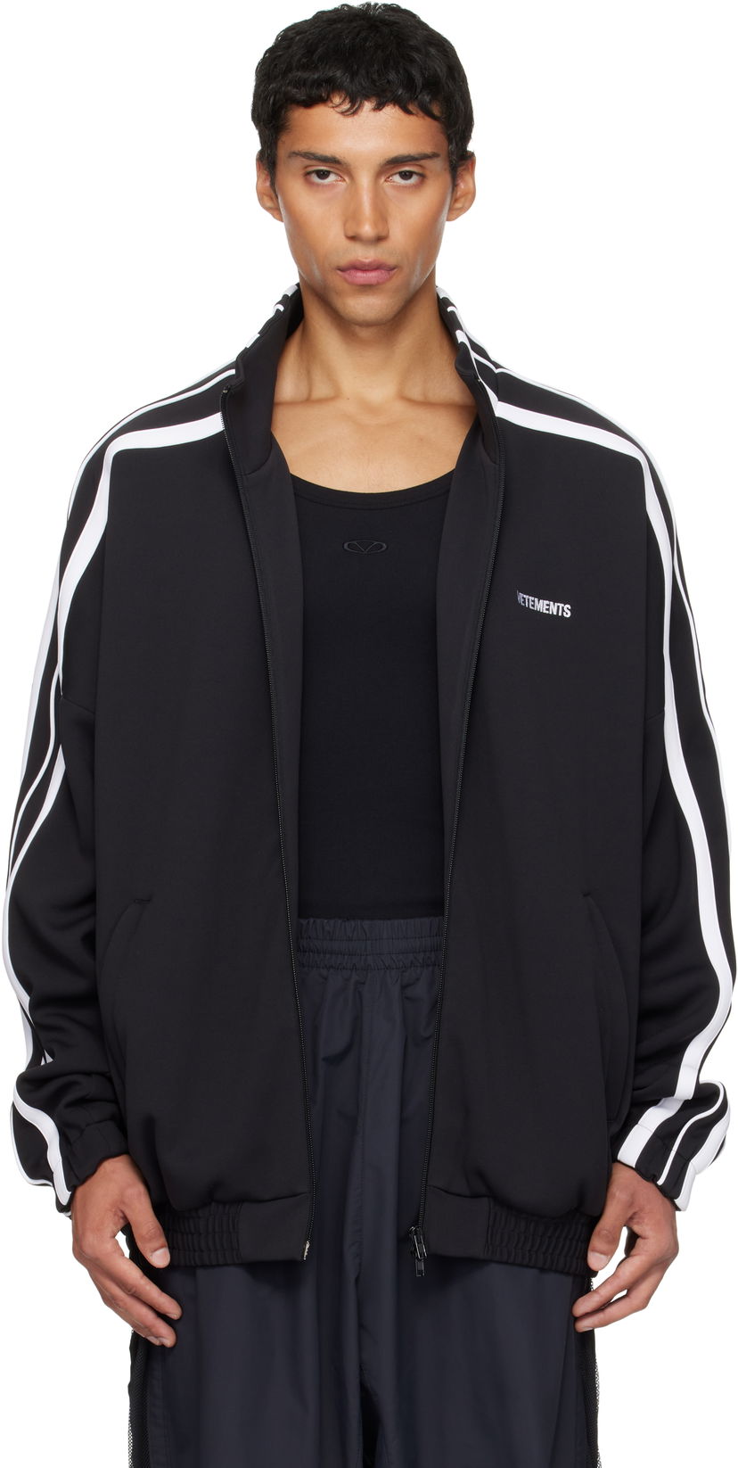 Jacka VETEMENTS VETEMENTS Gym Track Jacket Svart | UH76GJ300B