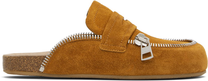 Sneakers och skor JW Anderson Biker Suede Slip-On Loafers Brun | LF0071-LA0240