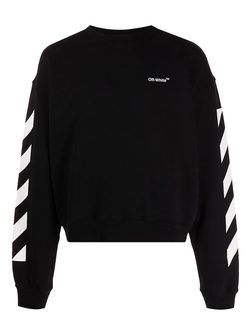 Sweatshirt Off-White Diagonal Helvetica Oversized Sweatshirt Svart | OMBA058C99FLE0011001