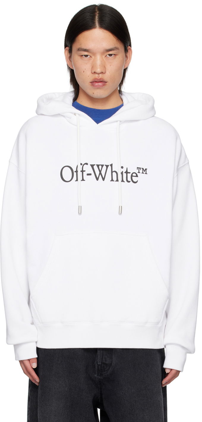 Sweatshirt Off-White White Big Bookish Skate Hoodie Vit | OMBB085C99FLE0120110, 0