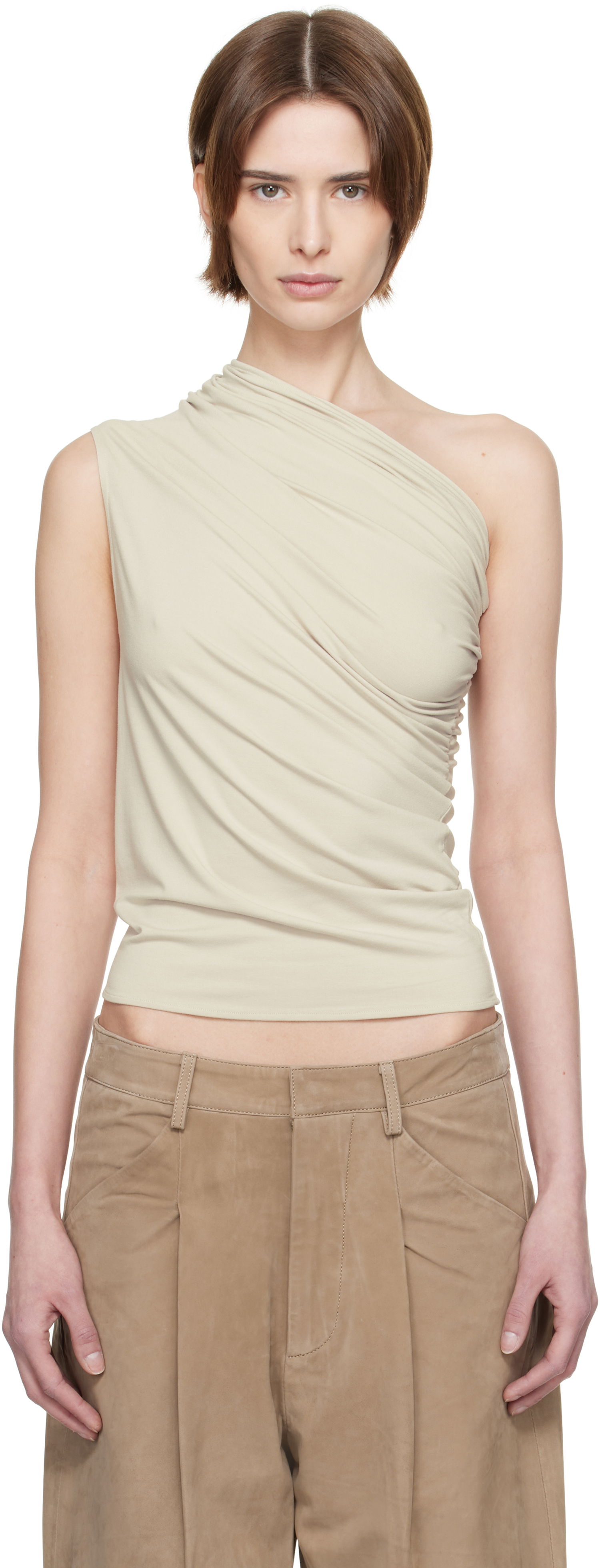 Linne Entire Studios Entire Studios Pillar One-Shoulder Top Beige | ES2515ST, 0