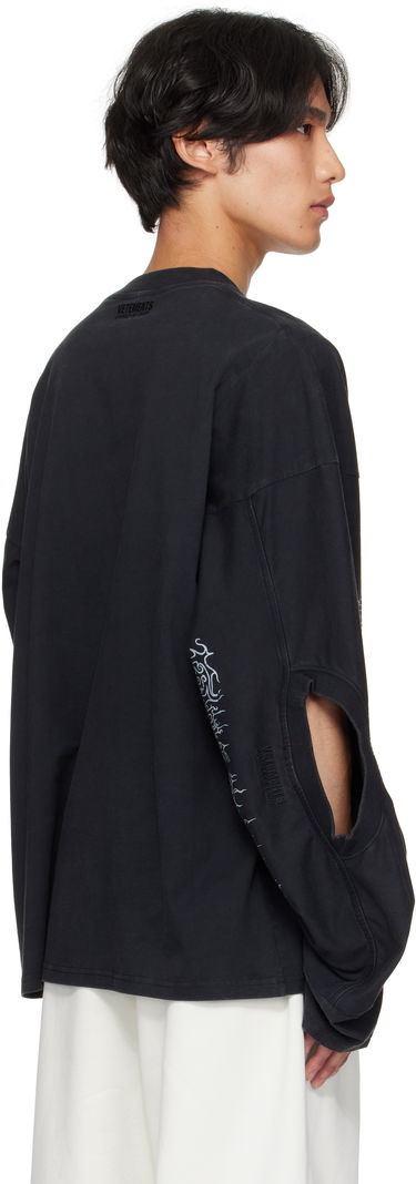 T-shirt VETEMENTS Vetements Cradle of Filth 'Decadence' Cut-Up Longsleeve T-Shirt Svart | UCF76LS980B, 2