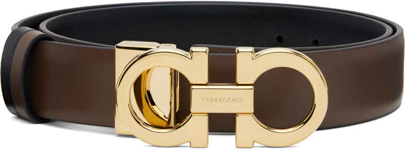 Bälten FERRAGAMO Ferragamo Gancini Reversible Belt Brun | 764024