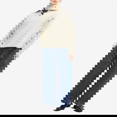 Sweater Studio Nicholson Studio Nicholson Nash Rib Polo Knit, Size Large Beige | NASHSNM-1295-NTL, 4