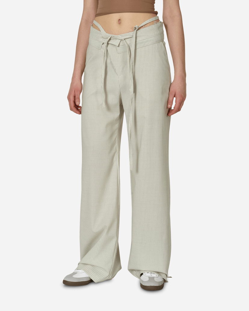 Byxor Ottolinger Double Fold Suit Pants Pinstripe Beige | 2302412 CREAMP