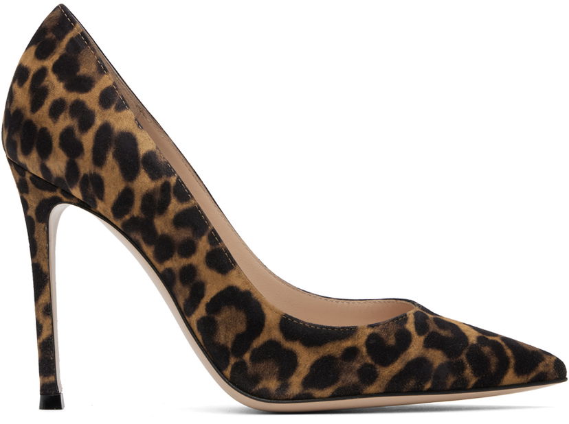 Sneakers och skor Gianvito Rossi Suede Leopard Print Pumps Brun | G28470-15RIC-CMD
