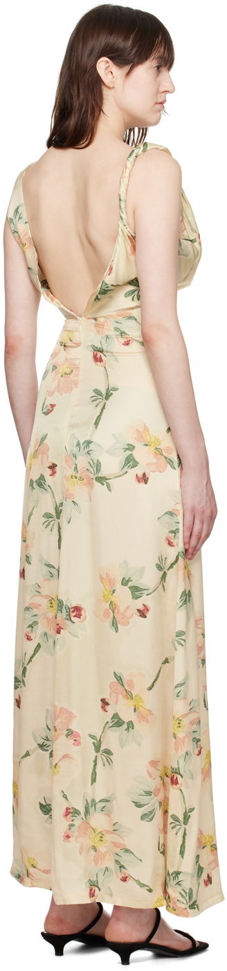 Klä TOTEME TOTEME Women's Floral Print Twist Maxi Dress Beige | 243-WRD1924-FB0220, 2