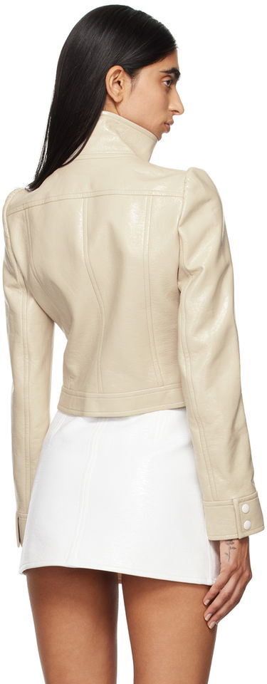 Jacka Courrèges Reedition Cropped Faux Leather Jacket Beige | PERCBL005VY0014, 2