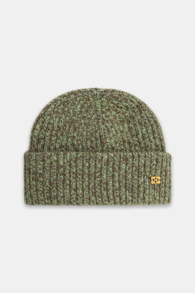 Mössa GANNI Ribbed Melange Brushed Mohair Beanie Flerfärgad | A7097