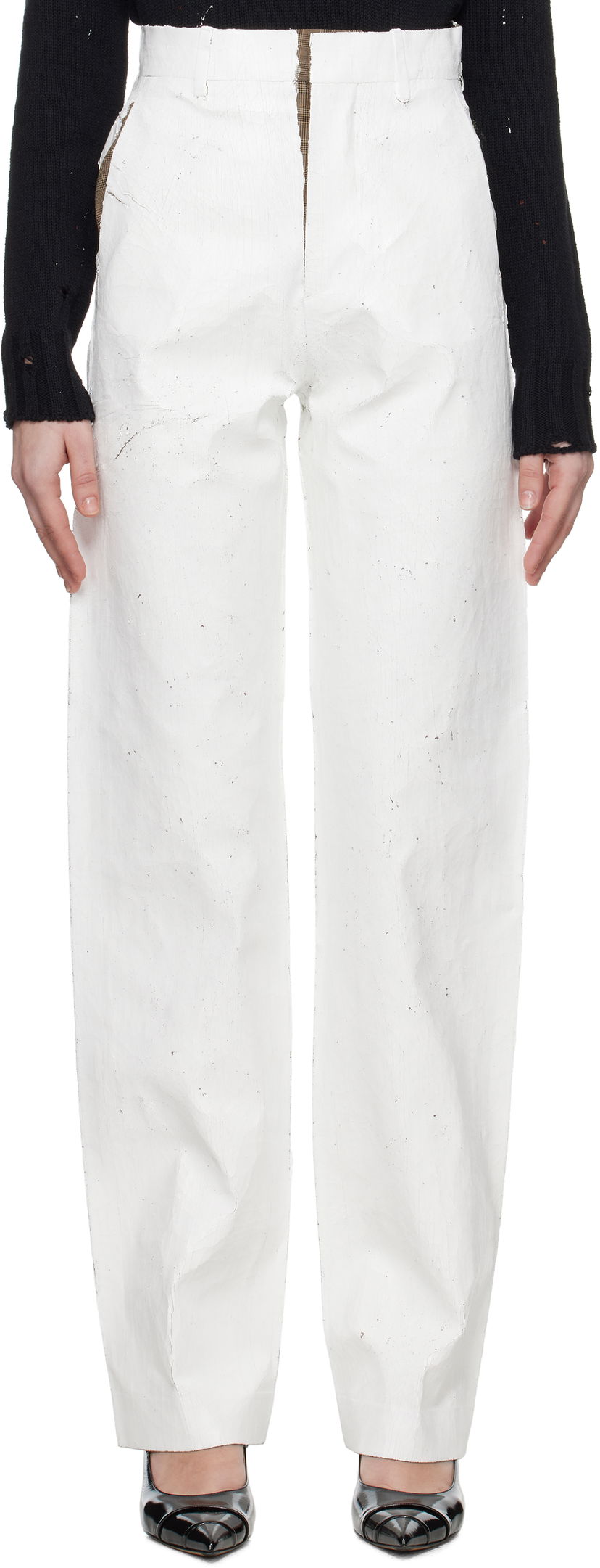 Byxor Maison Margiela MM6 Maison Margiela Tailoring Trousers Vit | S62KB0224 M35437