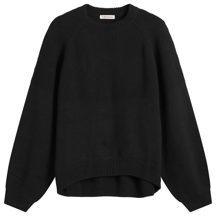 Sweater YMC Bellow Sleeve Knit Sweater Svart | Q8ZAK-01