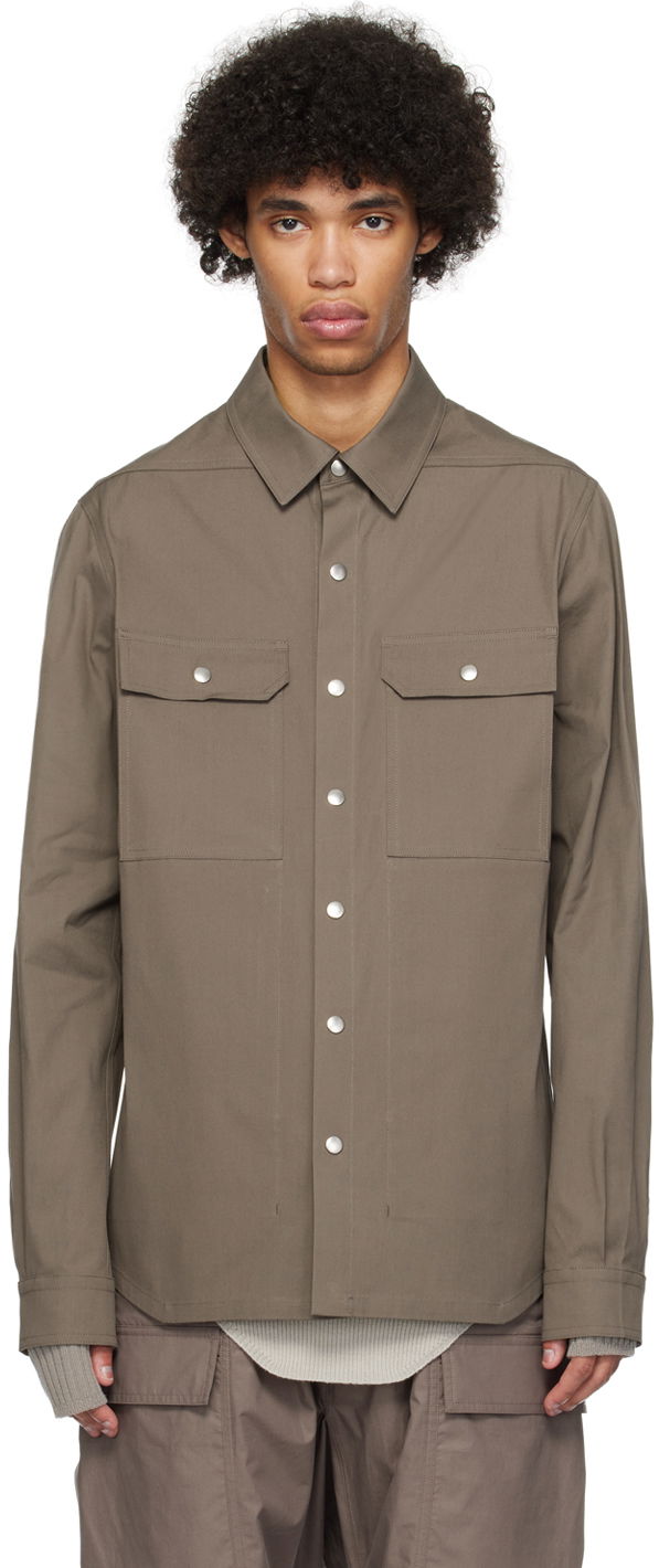 Skjorta Rick Owens Press-Stud Shirt Grå | RU01D3729 TE