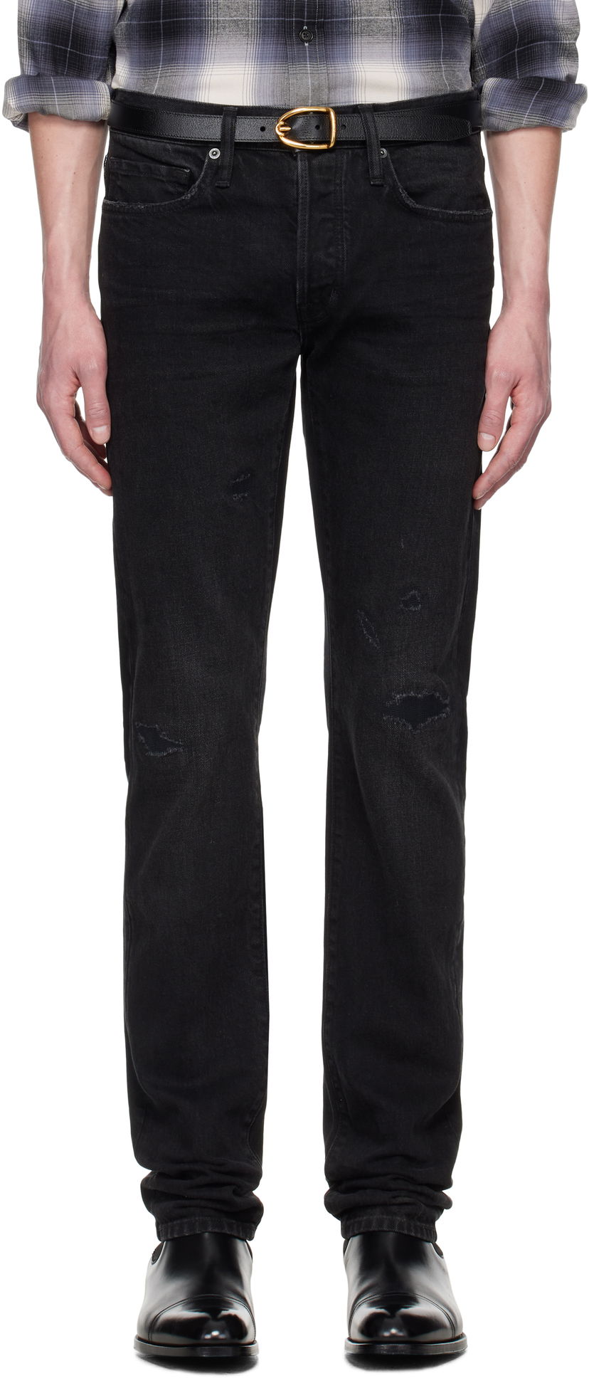 Jeans Tom Ford TOM FORD Stretch Straight Fit Jeans Svart | DPH001-DMC058S25