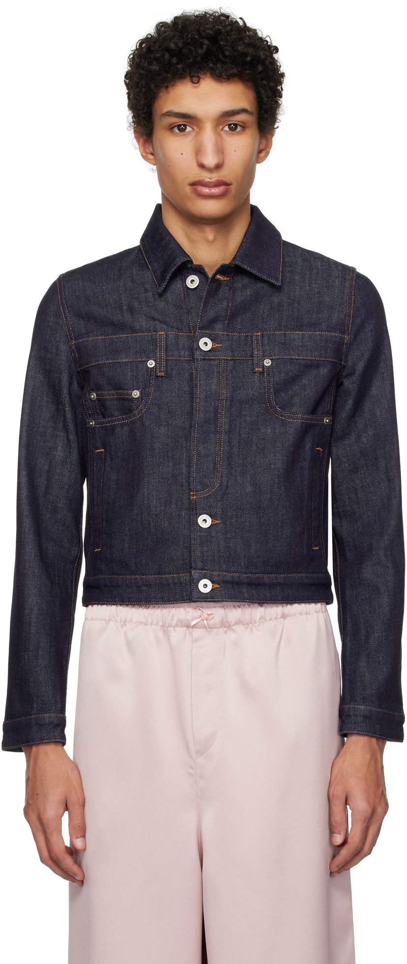 Jacka Jean Paul Gaultier Jean Paul Gaultier 'The Inverted' Cropped Denim Jacket Blå | 25/33-F-VE089-D019-55