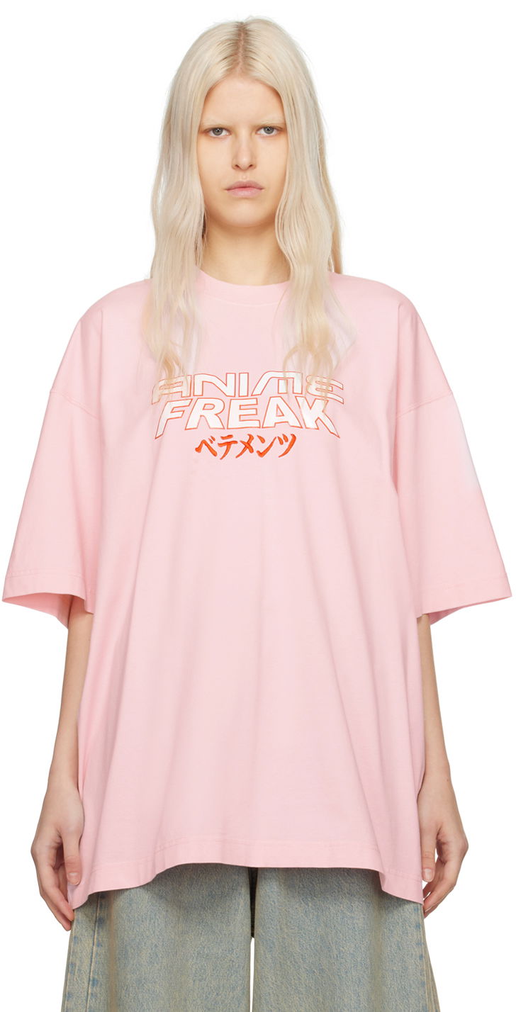 T-shirt VETEMENTS 'Anime Freak' T-Shirt Rosa | UE64TR210P