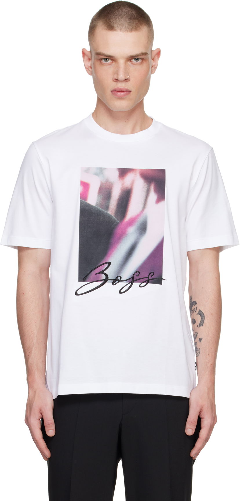 T-shirt BOSS Graphic Logo T-Shirt Vit | 50536460