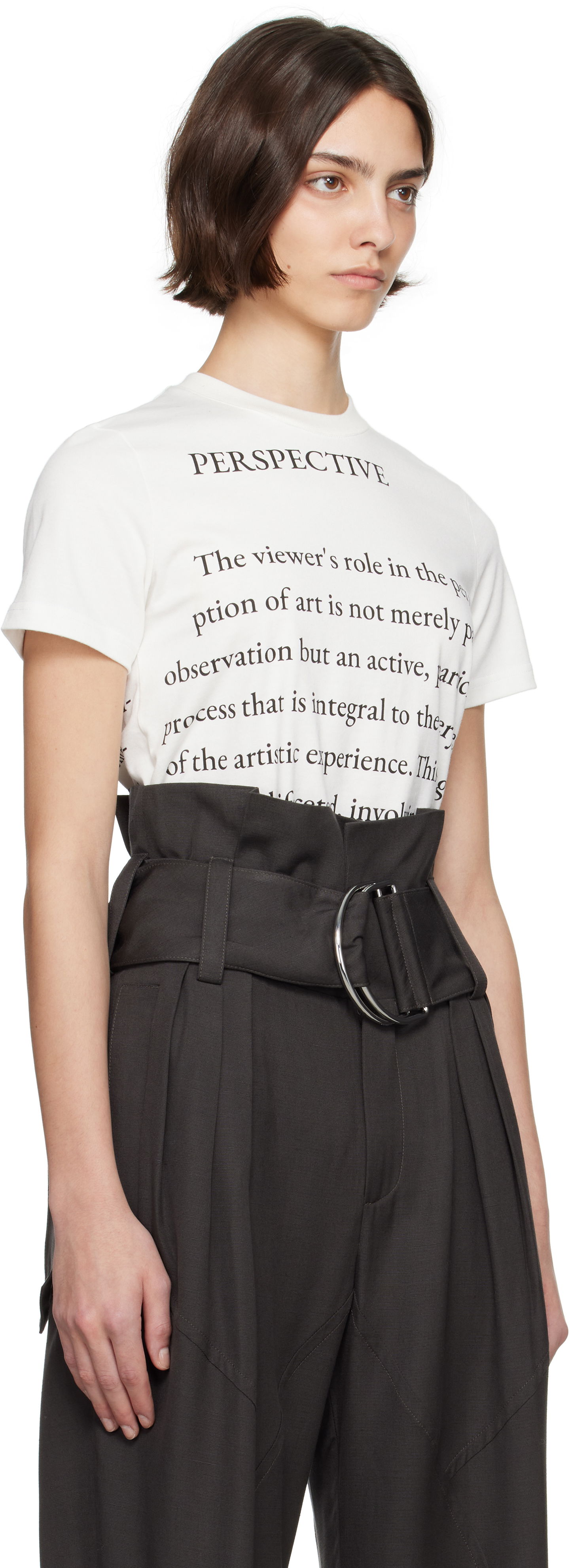 T-shirt JW Anderson JW Anderson Text Print T-Shirt Vit | JT0294-PG1510, 1