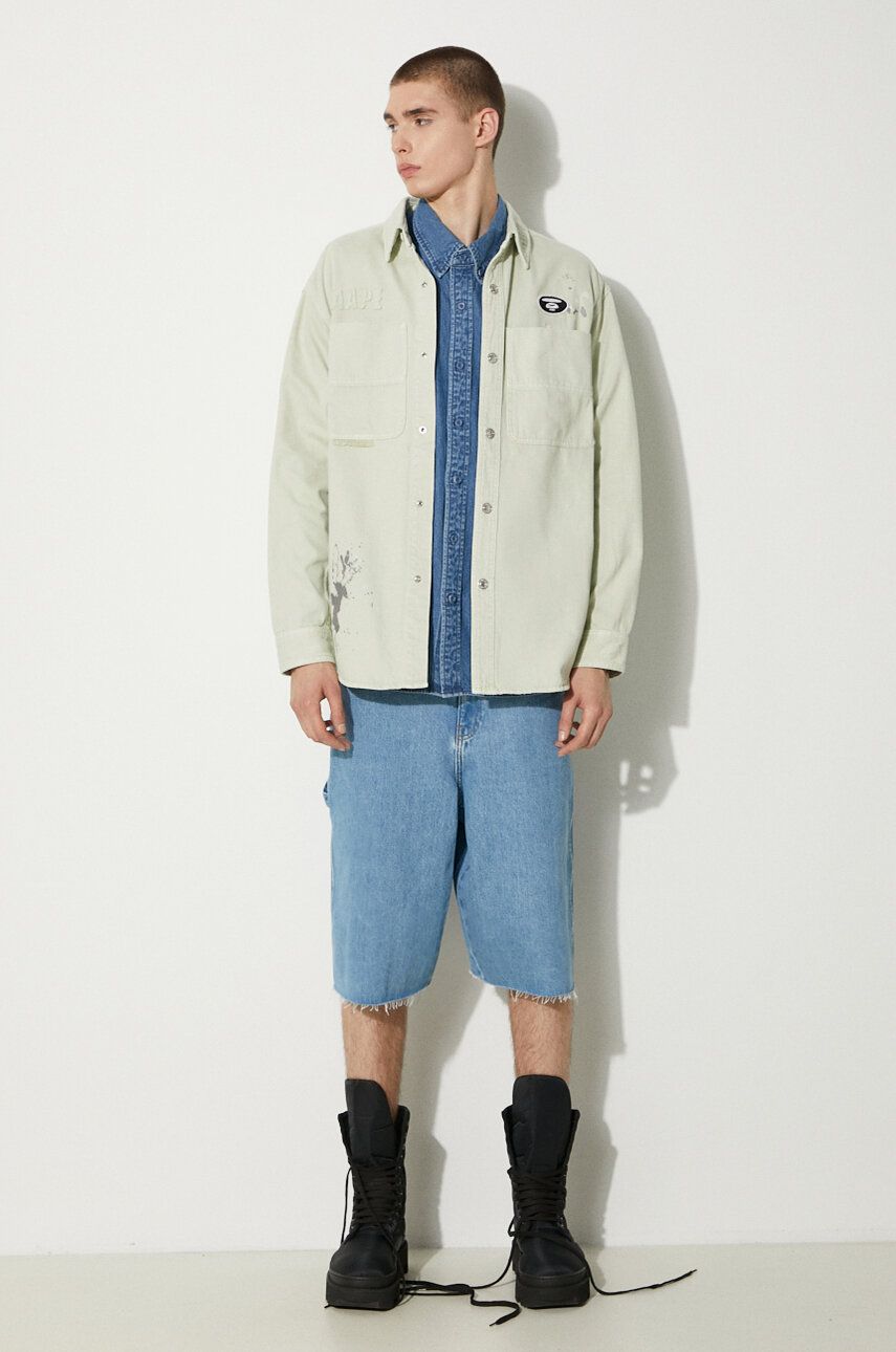 Skjorta AAPE by A Bathing Ape AAPE Relaxed Denim Shirt Blå | AAPSTM8480XXM, 1