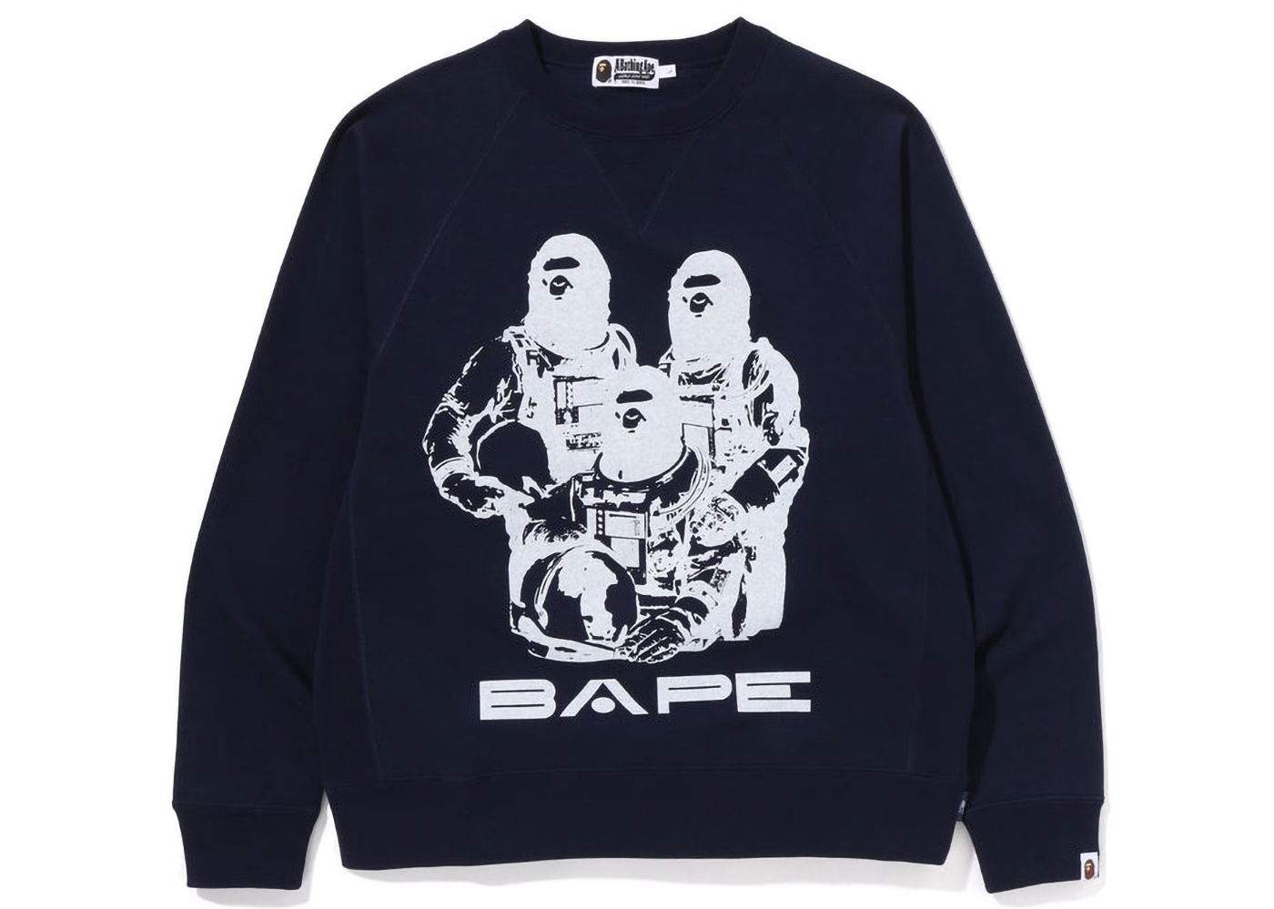 Sweater BAPE Relaxed Fit Space System Crewneck Mörkblå | 1J30-113-005, 0